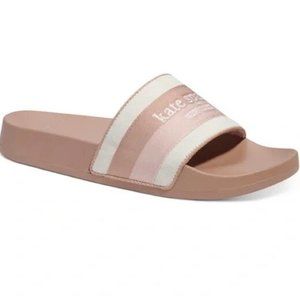 Kate Spade Buttercup Pale Dogwood Pool Slides Sandals Shoes Flats 8, 9 NEW